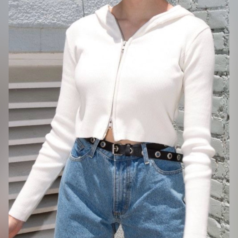 Brandy Melville zip sweater with hood